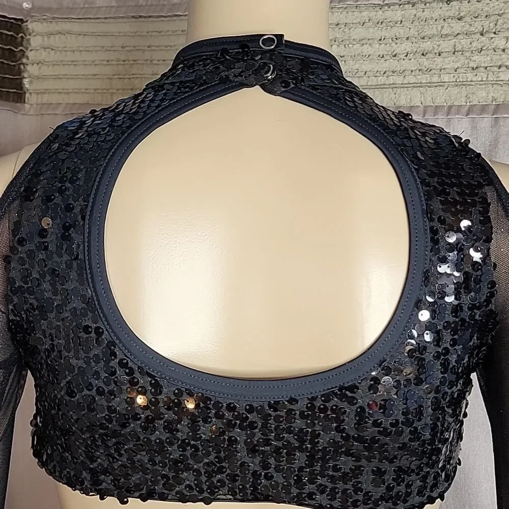 - WEISSMAN Black and Blue Sequined Dance Costume‎ Large Child's